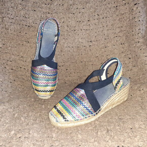Toni Pons Shoes - TONI PONS-Origens-Espadrilles-Colorful Sparkle/Black-Wedge-Sz 38/7.5-Excellent